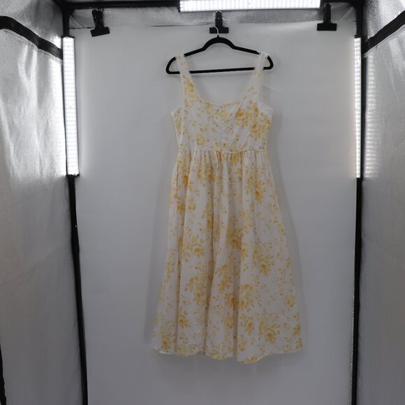 Wayf Size Medium Yellow Floral Maxi Dress - Picture 5 of 7